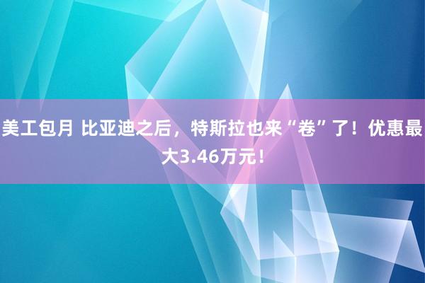 美工包月 比亚迪之后，特斯拉也来“卷”了！优惠最大3.46万元！