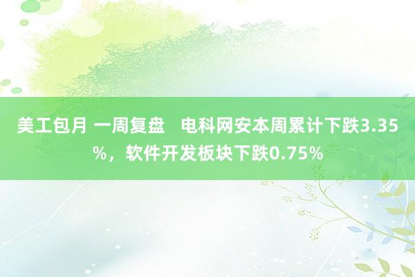 美工包月 一周复盘   电科网安本周累计下跌3.35%，软件开发板块下跌0.75%