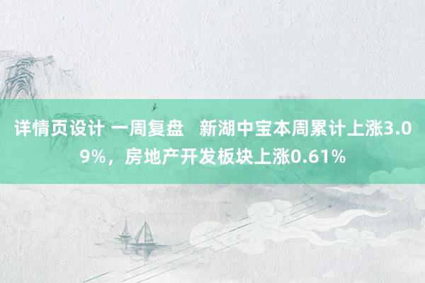 详情页设计 一周复盘   新湖中宝本周累计上涨3.09%，房地产开发板块上涨0.61%