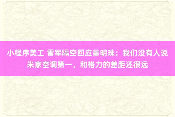 小程序美工 雷军隔空回应董明珠：我们没有人说米家空调第一，和格力的差距还很远