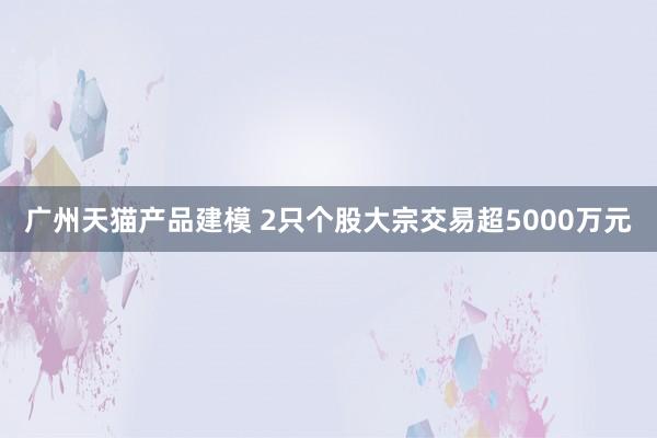 广州天猫产品建模 2只个股大宗交易超5000万元