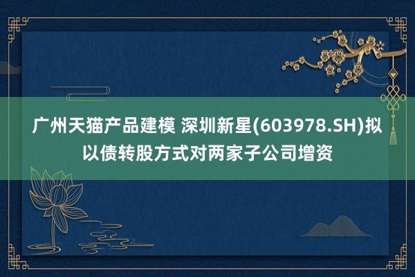 广州天猫产品建模 深圳新星(603978.SH)拟以债转股方式对两家子公司增资