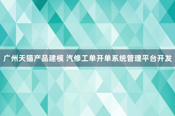 广州天猫产品建模 汽修工单开单系统管理平台开发