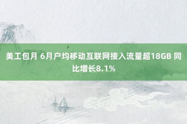 美工包月 6月户均移动互联网接入流量超18GB 同比增长8.1%